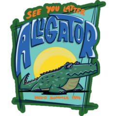 Alligator Illustration See You Later Sticker