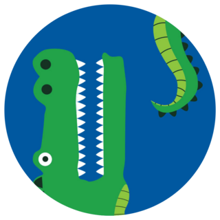 Alligator On Blue Sticker