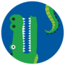 Alligator On Blue Sticker