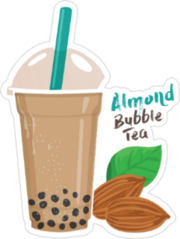 Almond Bubble Tea Sticker