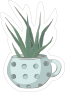 Aloe Succulent in Polka Dot Mug Sticker