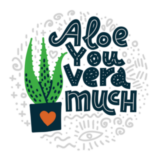 Aloe You Vera Much Playful Typography Sticker