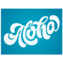 Aloha Calligraphy On Blue Sticker
