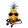 Aloha Calligraphy Pineapple In Sunglasses Sticker