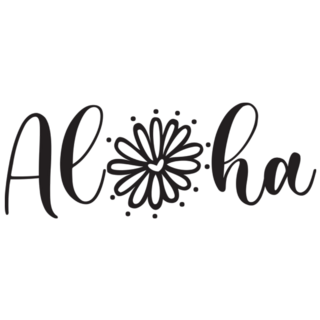 Aloha Decorative Flower Lettering Sticker