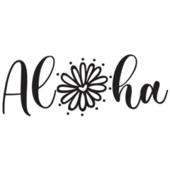 Aloha Decorative Flower Lettering Sticker
