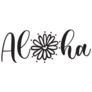 Aloha Decorative Flower Lettering Sticker
