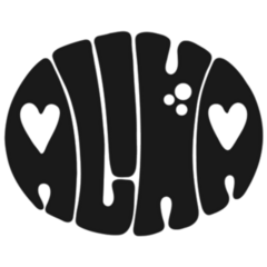 Aloha – Hand Drawn Heart Lettering Sticker