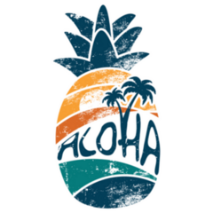 Aloha Hand Lettering In A Pineapple Silhouette Sticker