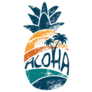 Aloha Hand Lettering In A Pineapple Silhouette Sticker