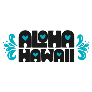 Aloha Hawaii -  Lettering Heart Lettering Sticker
