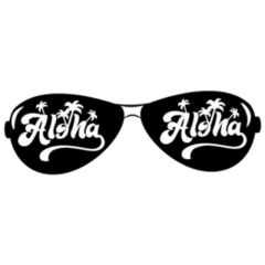 Aloha- Hawaiian Sunglasses Sticker
