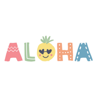 Aloha, In Cute Scandinavian Illustration Sticker