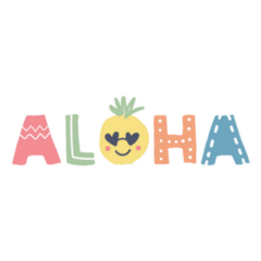 Aloha, In Cute Scandinavian Illustration Sticker