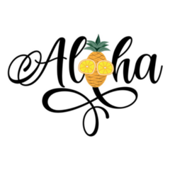 Aloha - Pineapple Typography Sticker