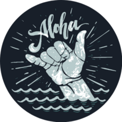 Aloha Shaka Ocean Illustration Sticker