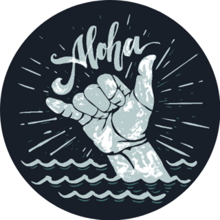 Aloha Shaka Ocean Illustration Sticker