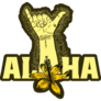 Aloha Shaka Surfer Sign With Flower Sticker