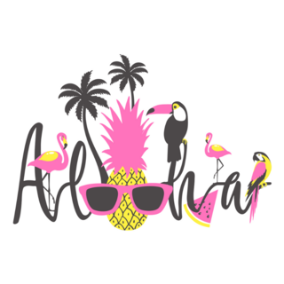 Aloha Summer Poster With Toucan Sticker