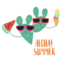 Aloha Summer! Two Hawaiian Cacti Sticker