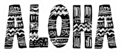 Aloha Surfing Lettering Sticker
