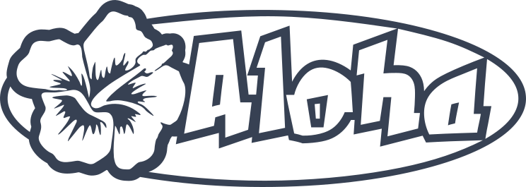 Aloha With Hibiscus Flower Sticker