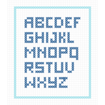 Alphabet Cross-stitch Sticker