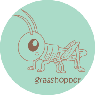 Alphabet G For Grasshopper Vocabulary Sticker 