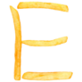 Alphabet Letter E French Fries Sticker