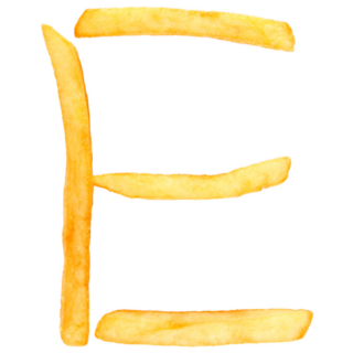 Alphabet Letter E French Fries Sticker