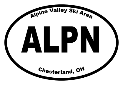 Alpine Valley Ski Area Oval Sticker