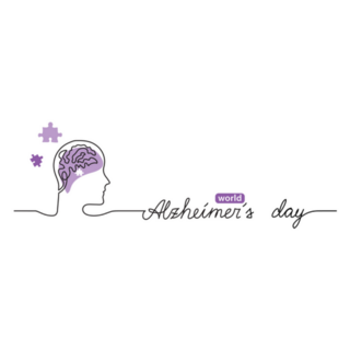 Alzheimer Day Purple Puzzle Pieces Sticker 