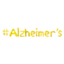 #Alzheimers Small Yellow Leaves Lettering Sticker