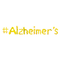 #Alzheimers Small Yellow Leaves Lettering Sticker
