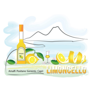 Amalfi Coast Lemon Of Sorrento Limoncello Liquor Sticker