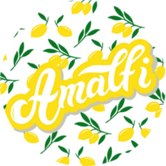 Amalfi Italy Lemon Lettering Sticker