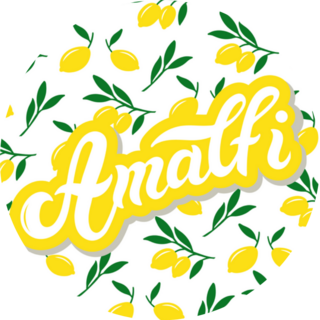 Amalfi Italy Lemon Lettering Sticker
