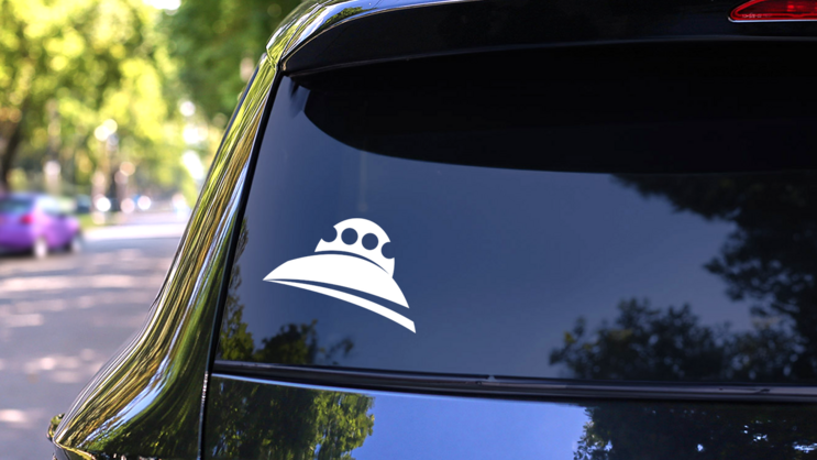 Amazing Alien Spaceship Sticker on a Rear Car Window (New) example