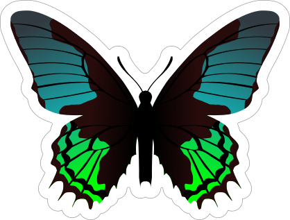 Amazing Blue and Green Butterfly Sticker