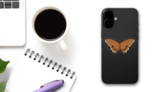 Amazing Brown Spotted Butterfly Sticker on a Phone (New) example