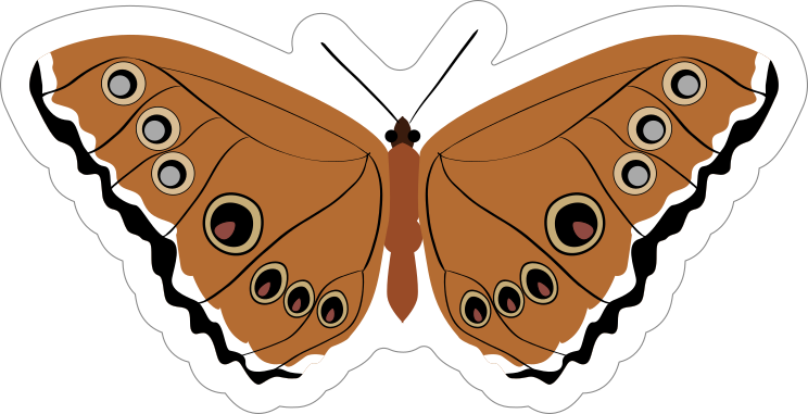 Amazing Brown Spotted Butterfly Sticker