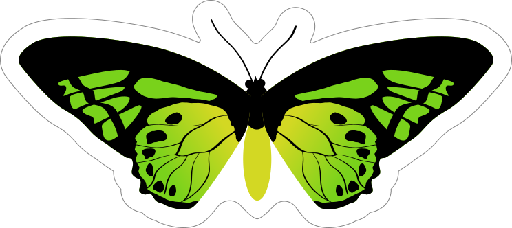 Amazing Green Butterfly Sticker