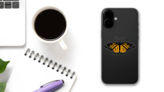 Amazing Spotted Yellow Butterfly Sticker on a Phone (New) example
