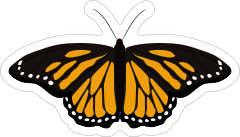 Amazing Spotted Yellow Butterfly Sticker