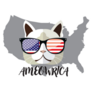 Ameowrica Fourth Of July Festive Cat Mascot Sticker
