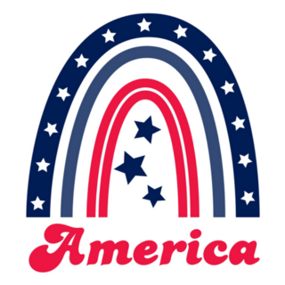 America Flag In Rainbow For July Sticker