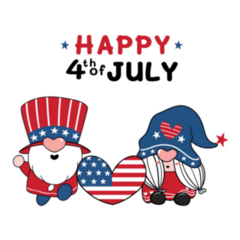America Gnome Happy 4th Of July Sticker