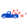 America Retro Pickup Truck Patriotic Stars Sticker