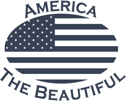 America The Beautiful With American Flag Sticker