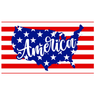 America - Usa Flag In United States Map Shape Sticker